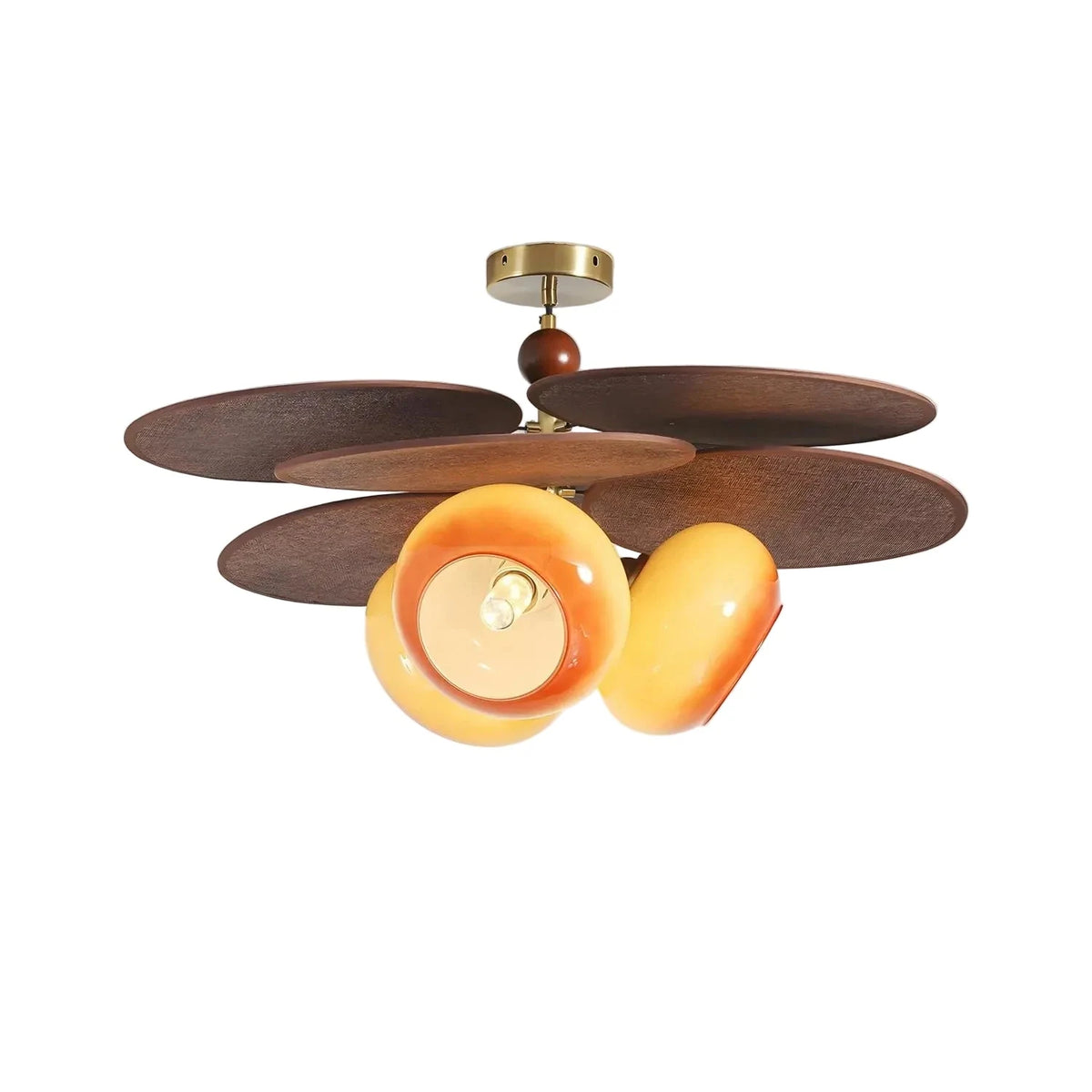 Retro Italian Style Stacking Disk Walnut Ceiling Lamp for Living Room light fixture by AUVIELIGHT