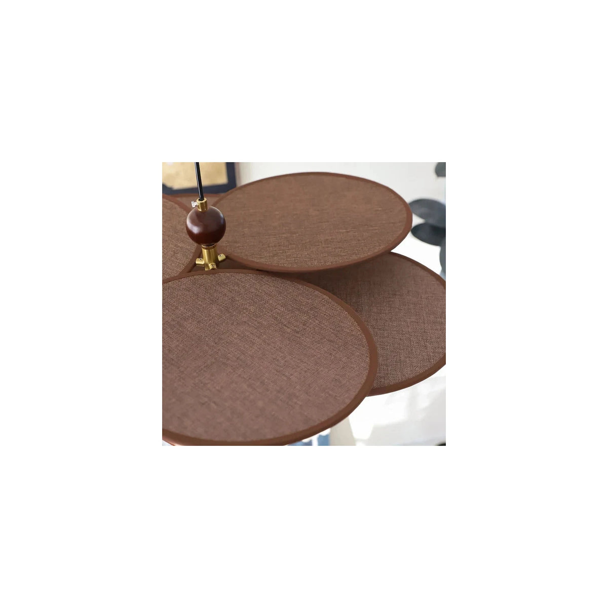 Retro Italian Style Stacking Disk Walnut Ceiling Lamp for Living Room light fixture by AUVIELIGHT