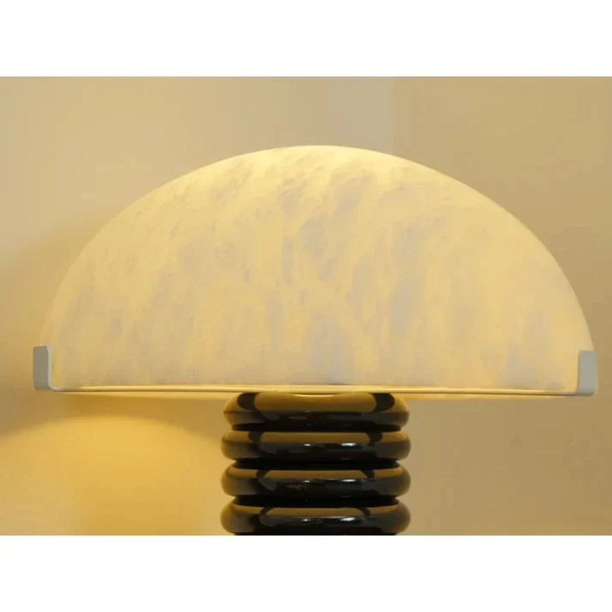 Ribbed Dome Table Lamp in black alabaster for Living Room light fixture by AUVIELIGHT