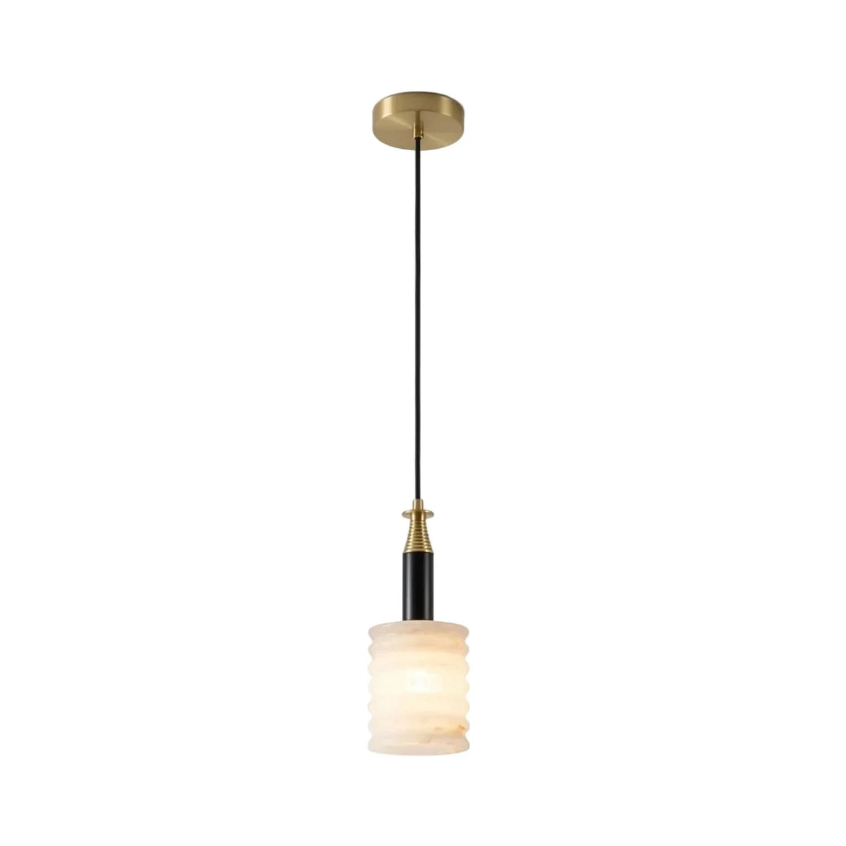 Ribbed Pendant Light in alabaster for Kitchen Island by AUVIELIGHT