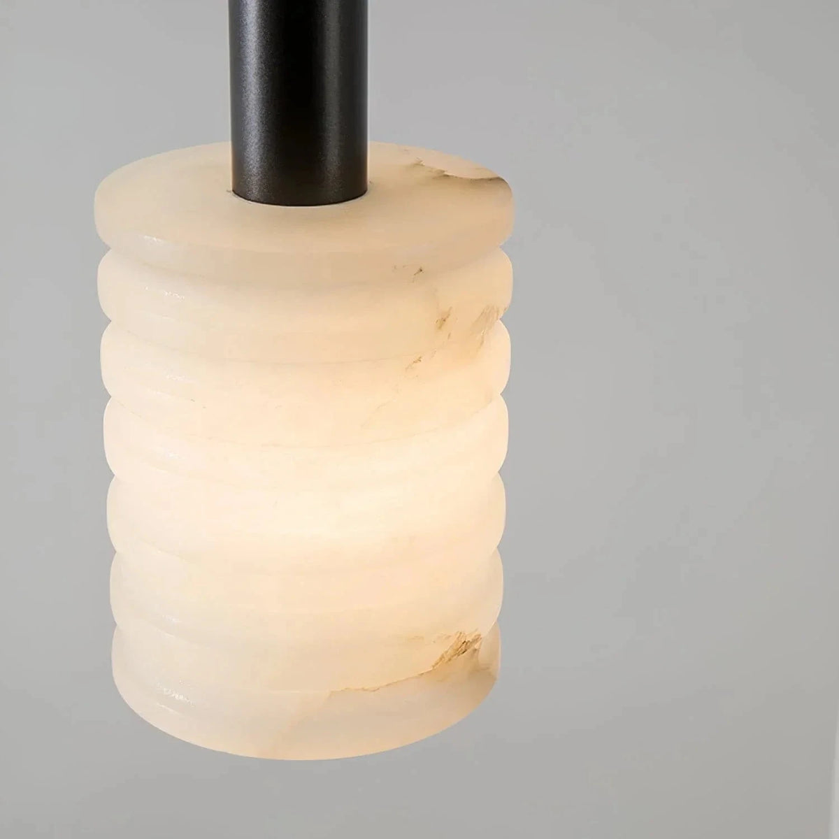 Ribbed Pendant Light in alabaster for Kitchen Island by AUVIELIGHT