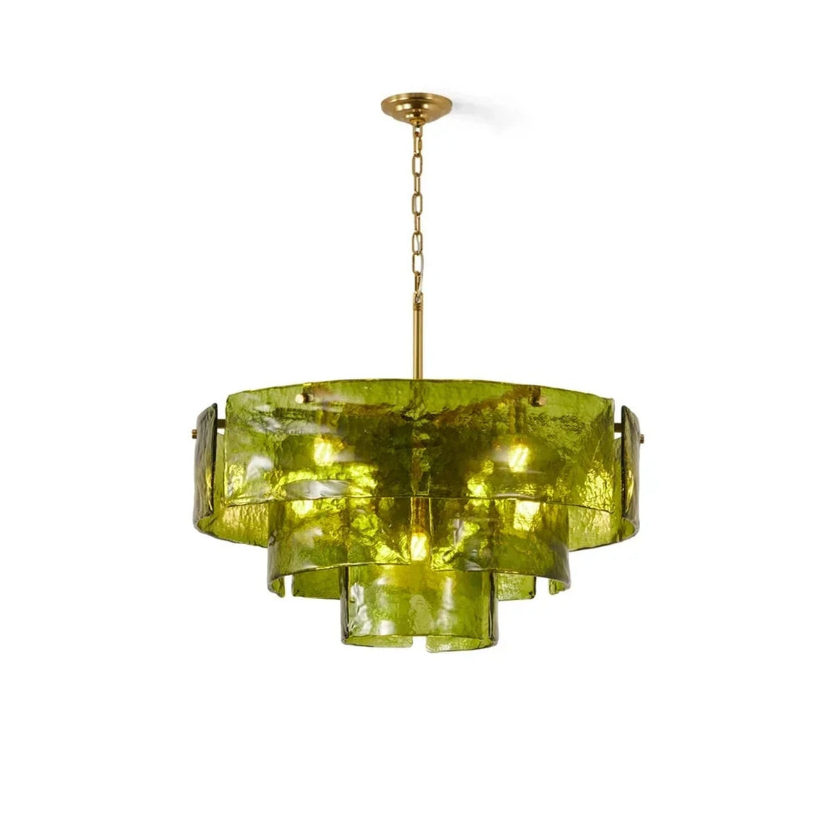 Ripple Tiered Chandelier in amber glass for Dining Room by AUVIELIGHT