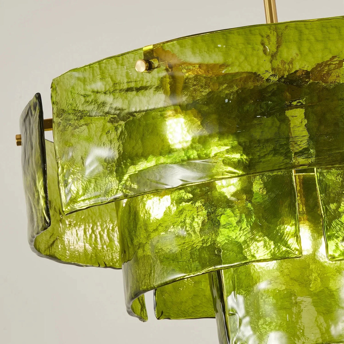Ripple Tiered Chandelier in amber glass for Dining Room by AUVIELIGHT