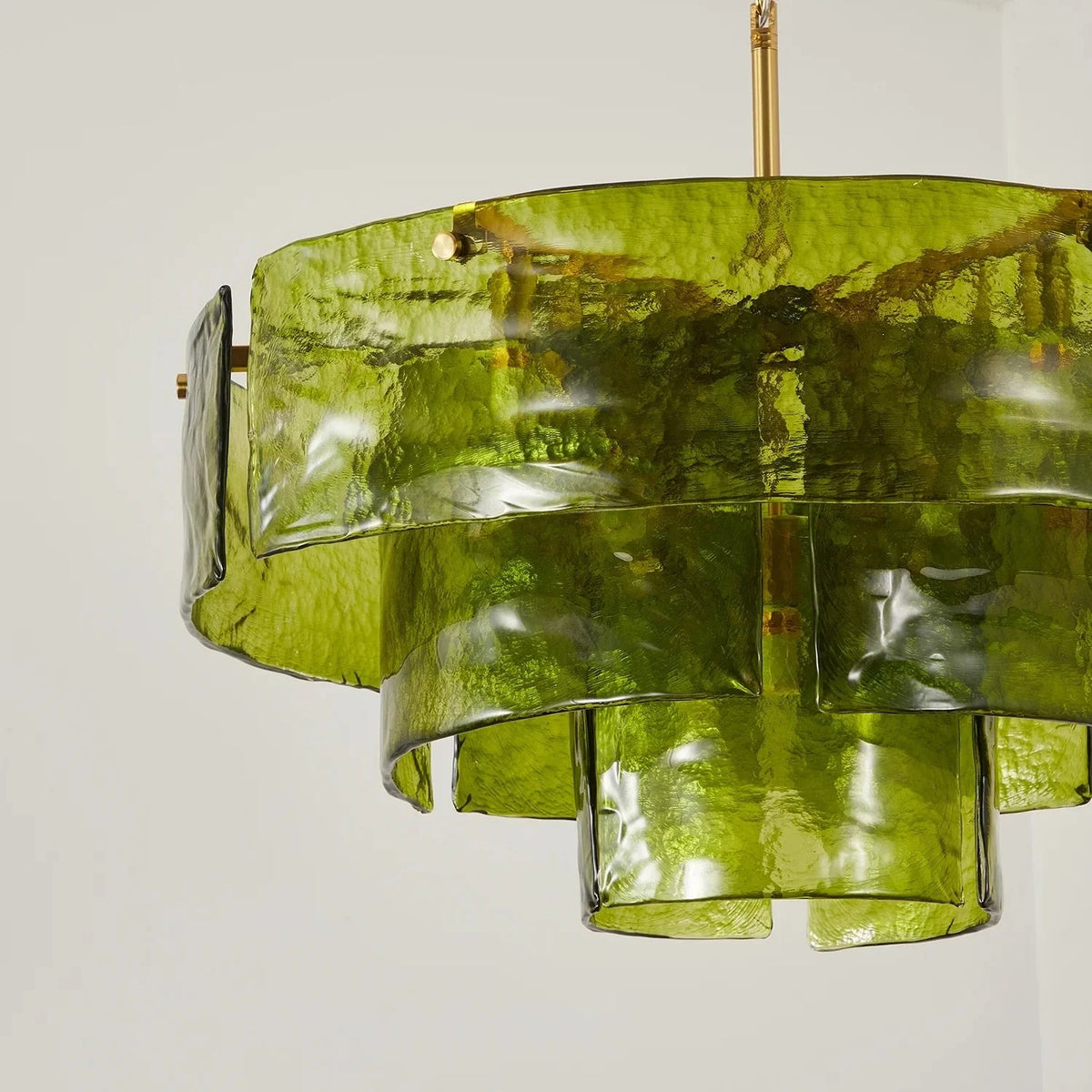 Ripple Tiered Chandelier in amber glass for Dining Room by AUVIELIGHT