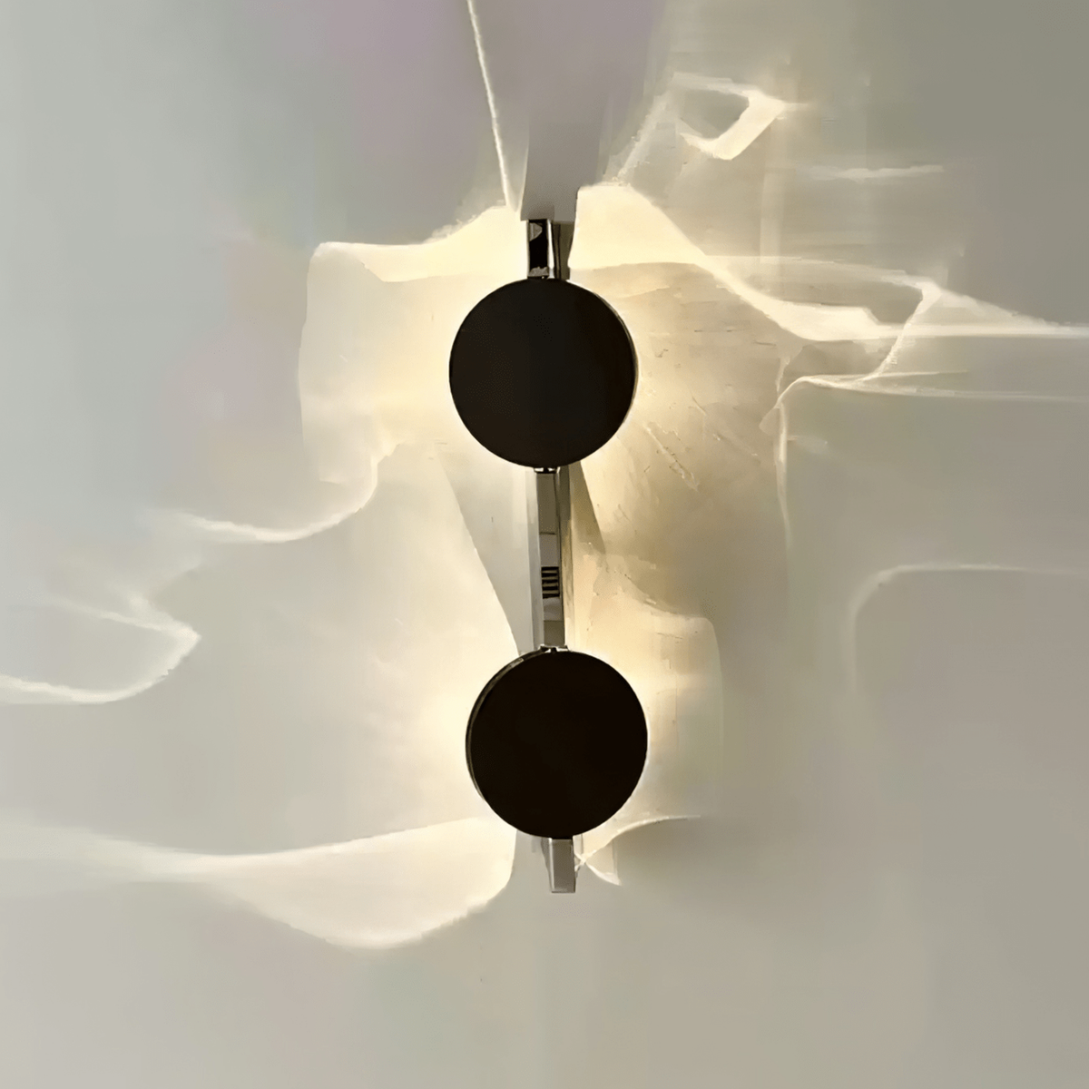 Ripple Wall Light for Hallway by AUVIELIGHT, Dia 10.5cm x H 43cm / ∅ 4.1″ x H 16.9″ *2 / Chrome & Black / Warm White
