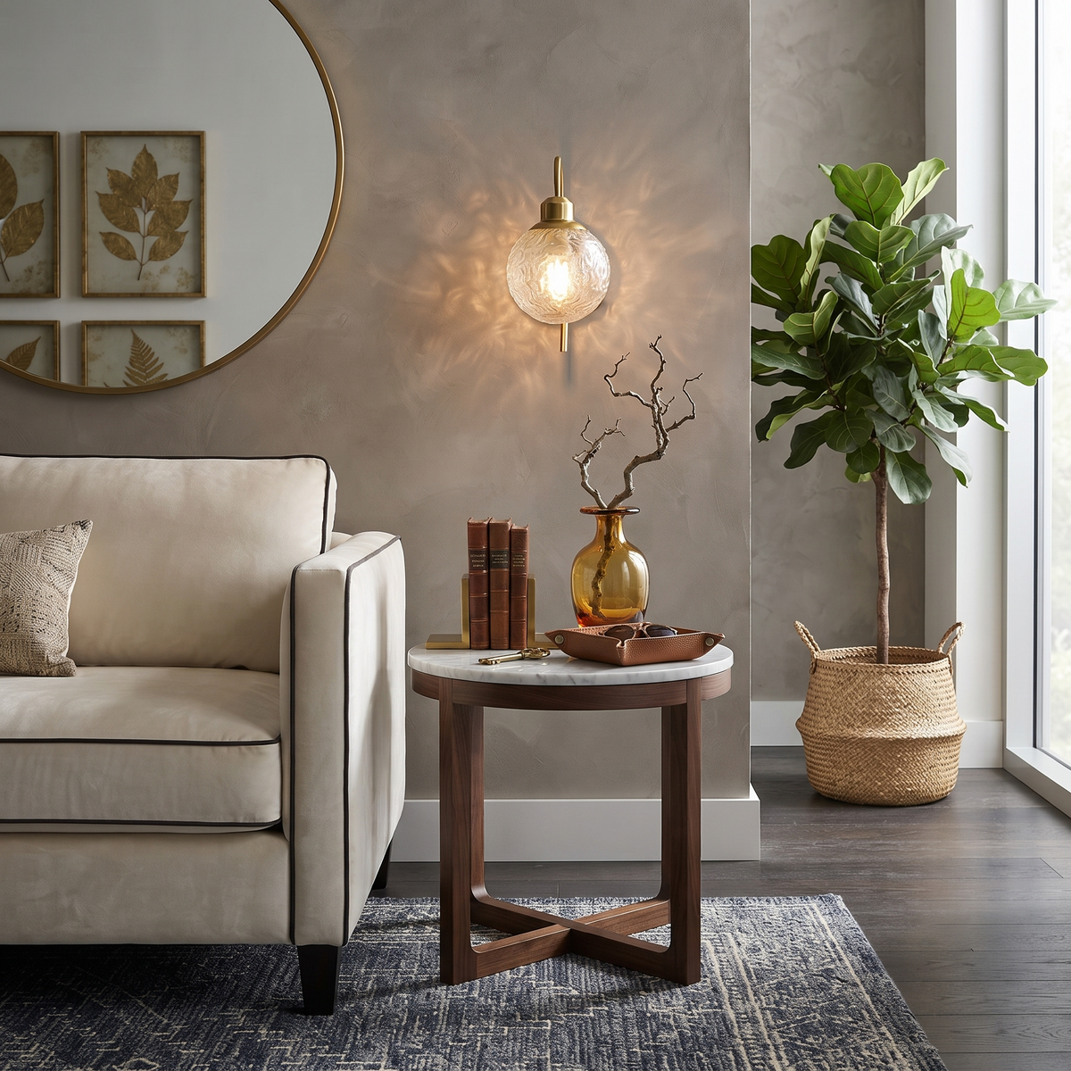 Ripple Wall Light in glass for Hallway by AUVIELIGHT