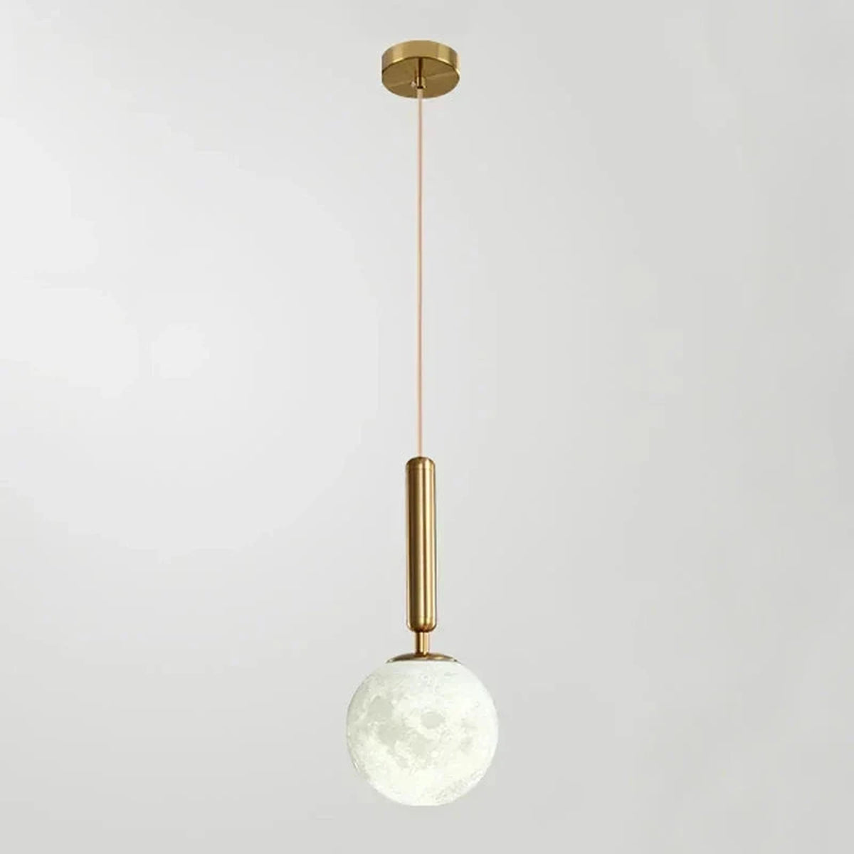 Rod Globe Pendant Light in alabaster for Kitchen Island by AUVIELIGHT, Dia 12cm x H 35cm / ∅ 4.7″ x H 13.8″ / Gold + White