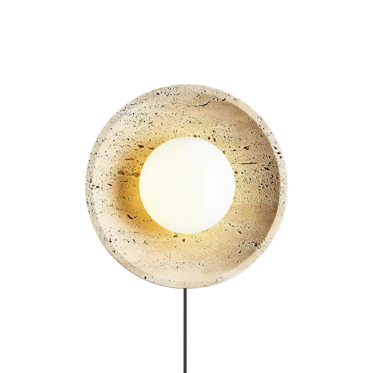 Round Travertine Disc Wall Sconce light fixture by AUVIELIGHT