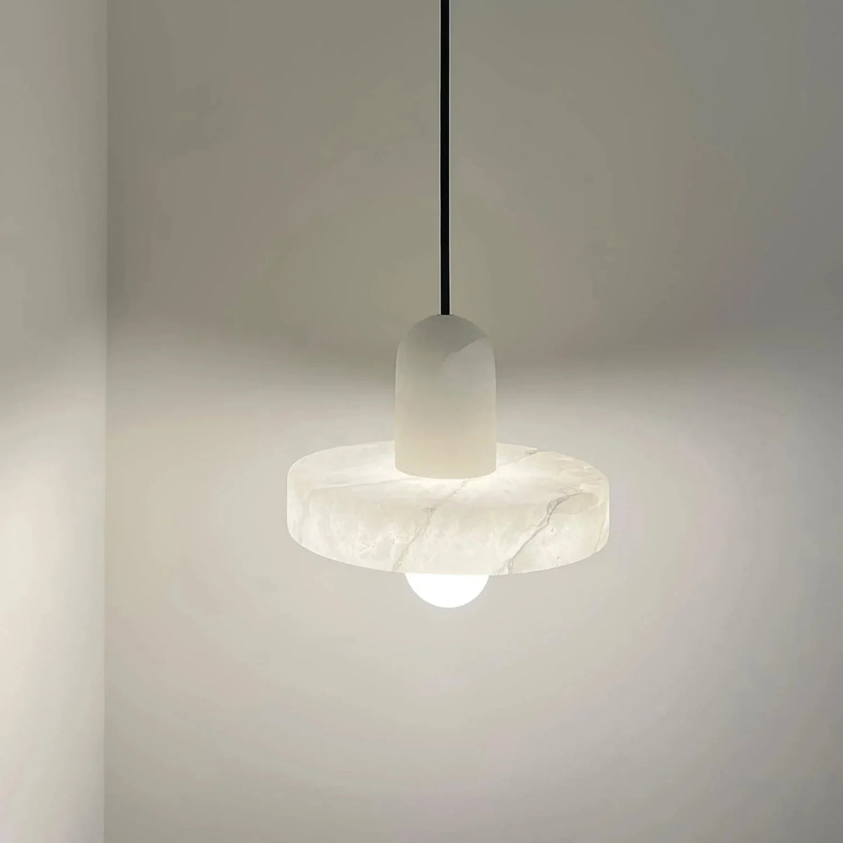 Saturn Alabaster Ring Pendant Light by AUVIELIGHT