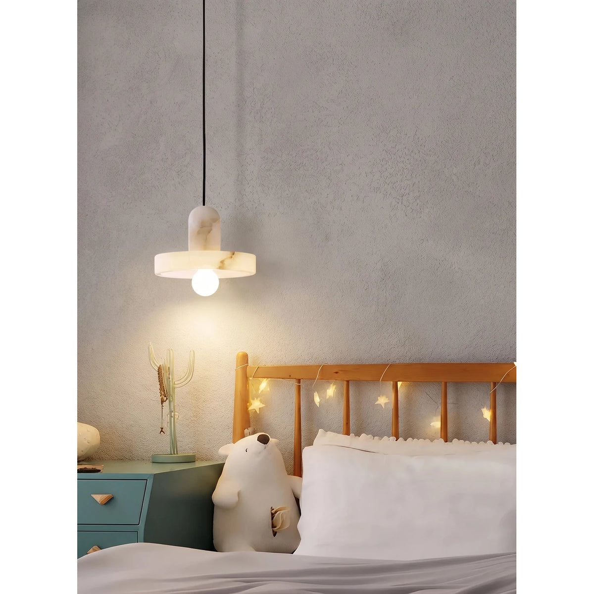 Saturn Alabaster Ring Pendant Light by AUVIELIGHT