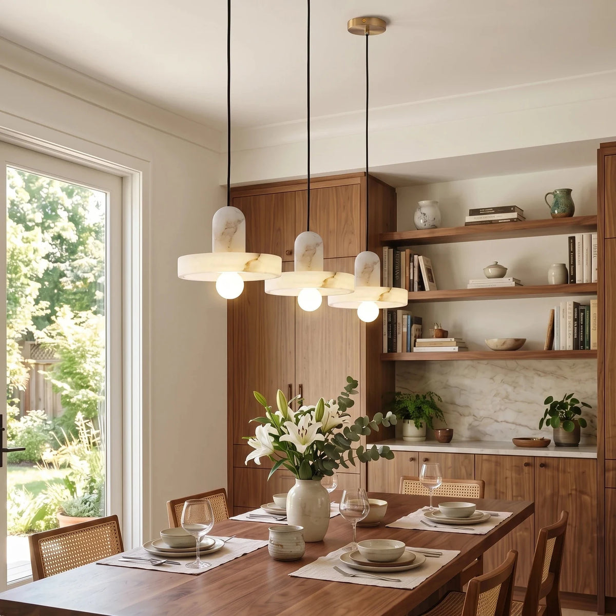 Saturn Alabaster Ring Pendant Light by AUVIELIGHT