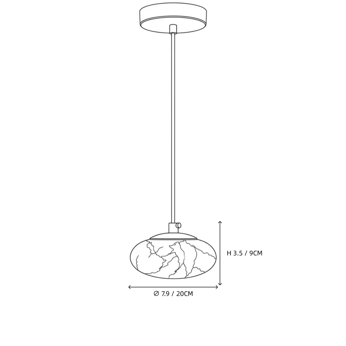 Saucer Alabaster Disc Pendant Light by AUVIELIGHT