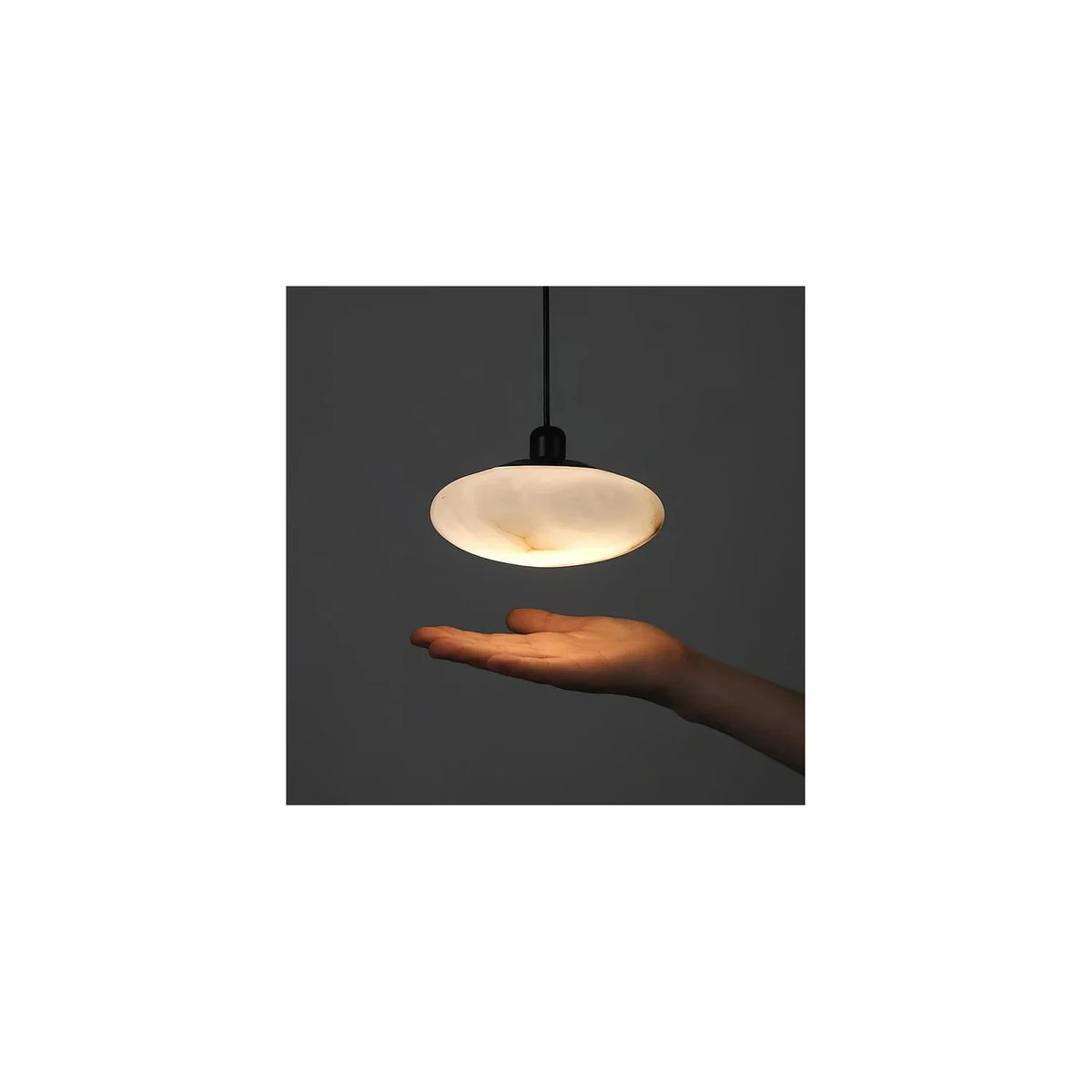 Saucer Alabaster Disc Pendant Light by AUVIELIGHT