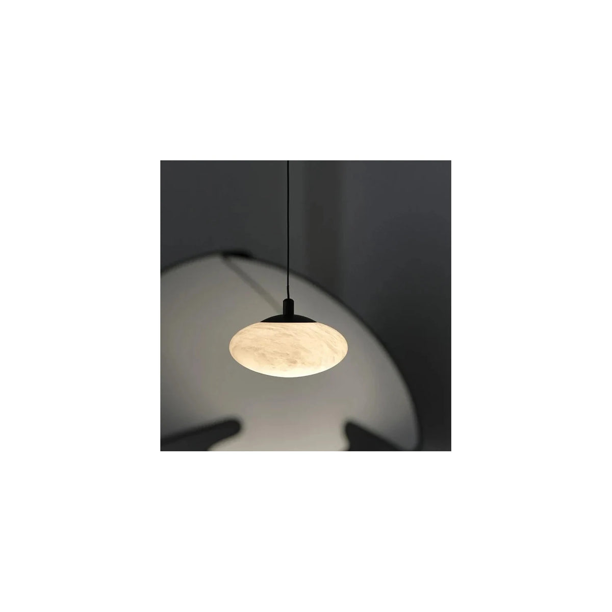 Saucer Alabaster Disc Pendant Light by AUVIELIGHT