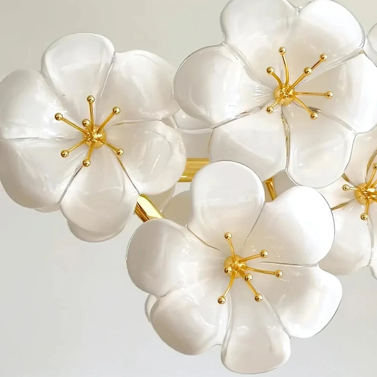 Sculptural Blossom Linear Chandelier in white ceramic for Dining Room by AUVIELIGHT