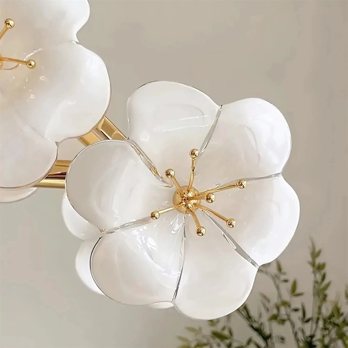 Sculptural Blossom Linear Chandelier in white ceramic for Dining Room by AUVIELIGHT
