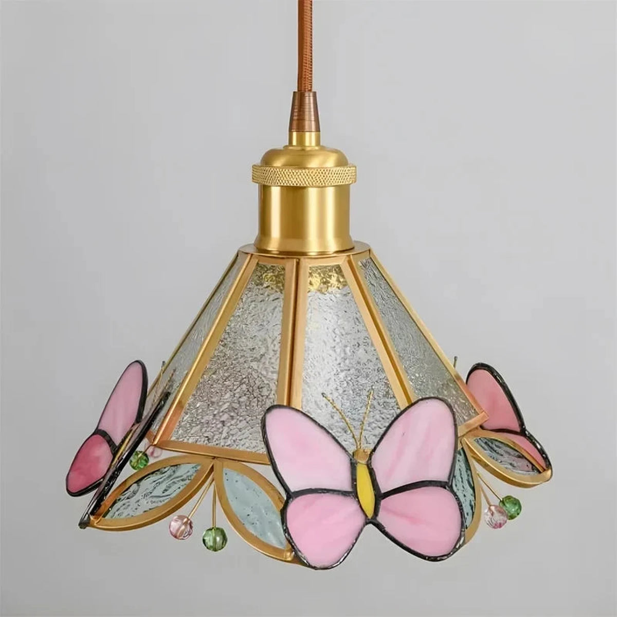 Sculptural Butterfly Linear Pendant Light in stained glass for Kitchen Island by AUVIELIGHT