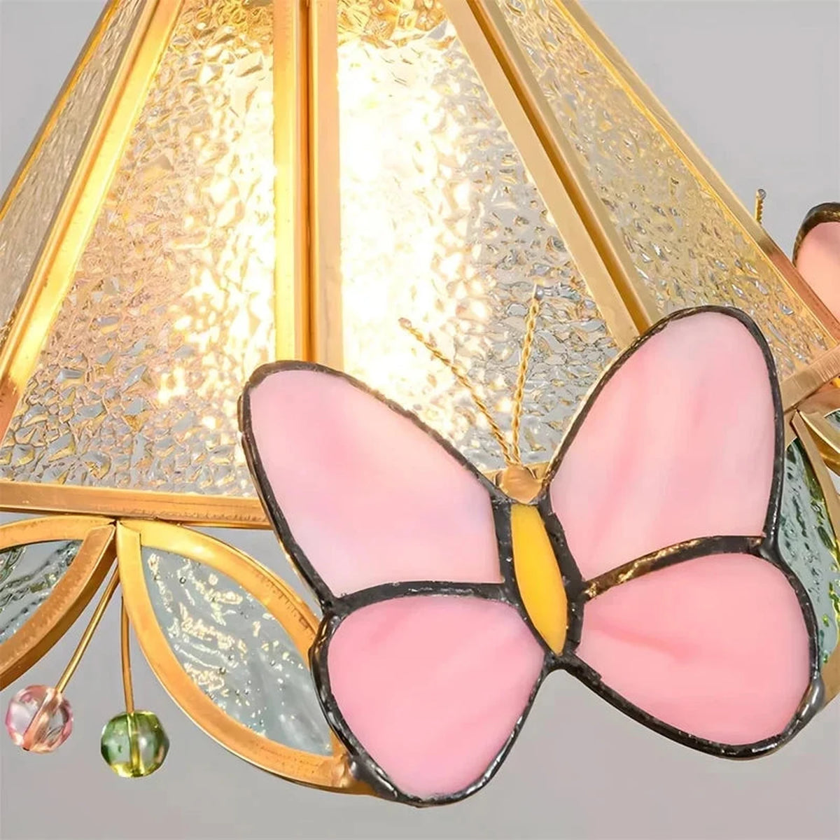 Sculptural Butterfly Linear Pendant Light in stained glass for Kitchen Island by AUVIELIGHT