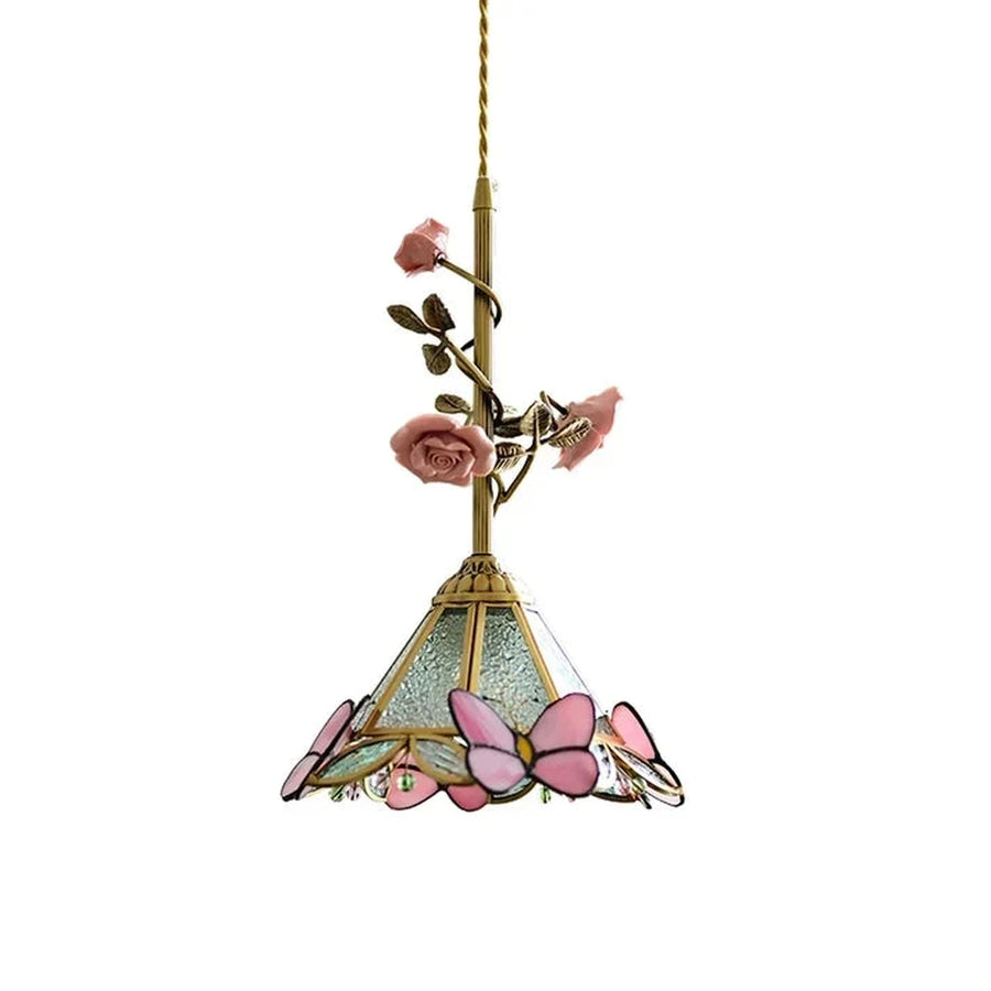 Sculptural Butterfly Pendant Light in rose porcelain for Kitchen Island by AUVIELIGHT
