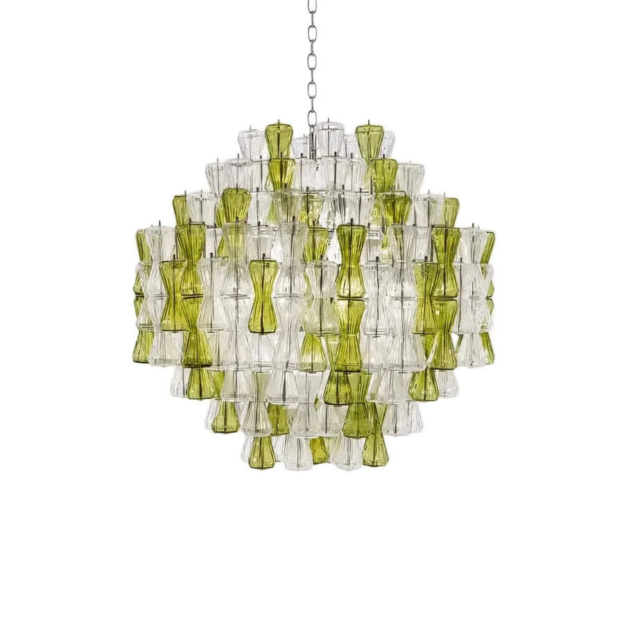 Sculptural Chandelier in clear murano glass for Dining Room light fixture by AUVIELIGHT