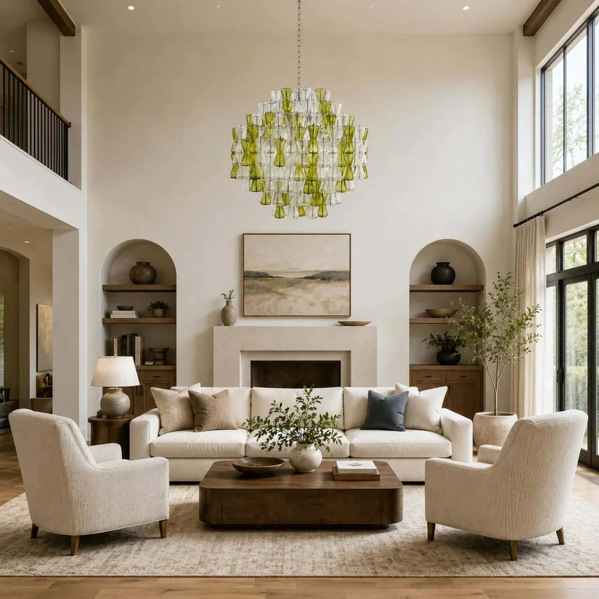 Sculptural Chandelier in clear murano glass for Dining Room by AUVIELIGHT
