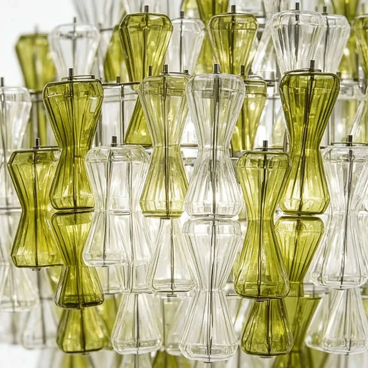 Sculptural Chandelier in clear murano glass for Dining Room by AUVIELIGHT