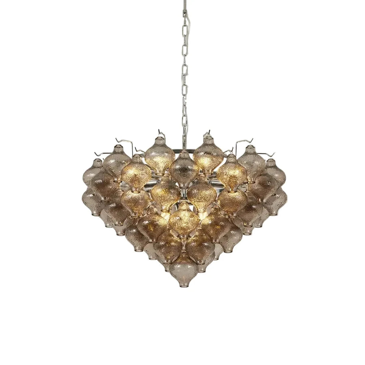 Sculptural Chandelier in smoke grey for Dining Room by AUVIELIGHT