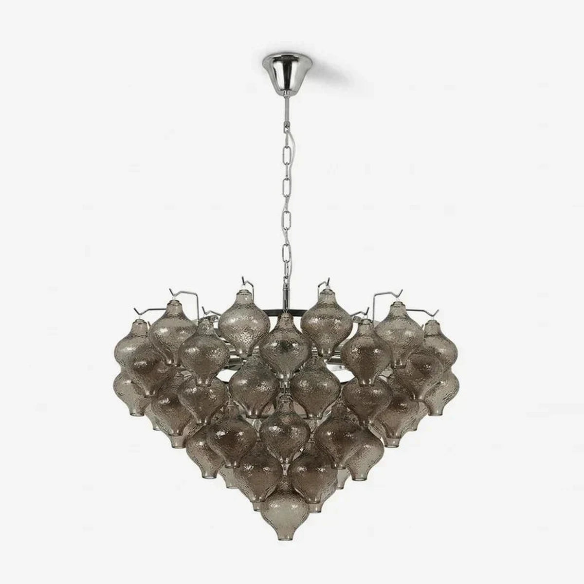 Sculptural Chandelier in smoke grey for Dining Room by AUVIELIGHT