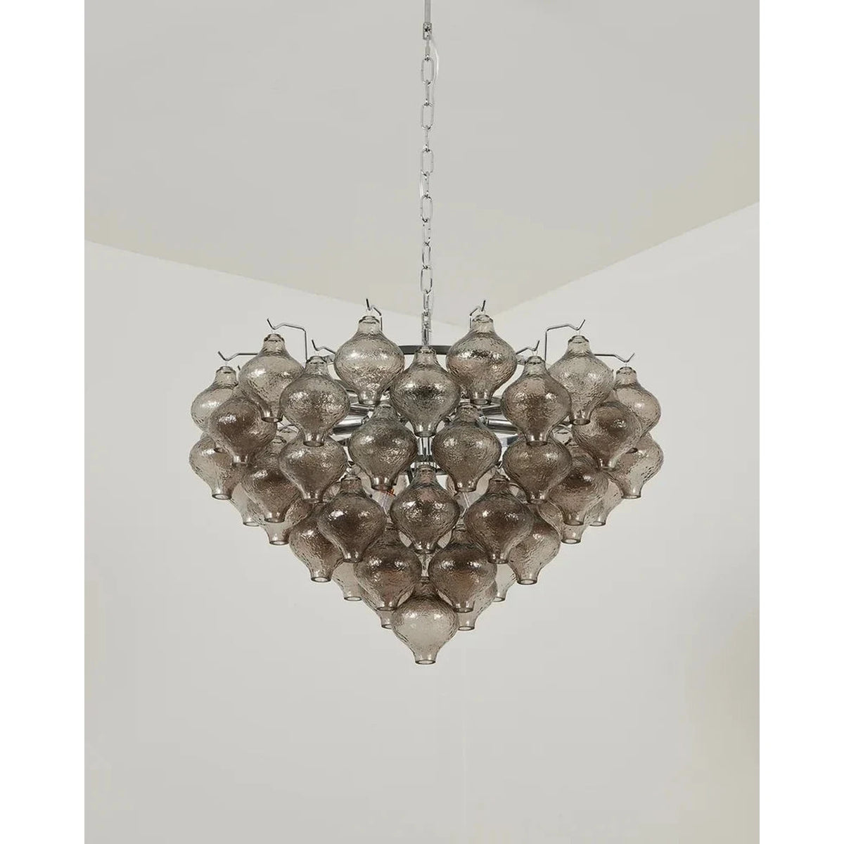 Sculptural Chandelier in smoke grey for Dining Room by AUVIELIGHT, W 22" x H 15.1" / Smoky Gray