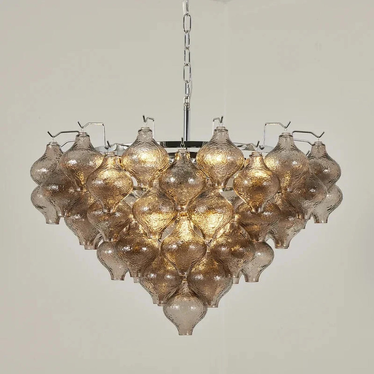 Sculptural Chandelier in smoke grey for Dining Room by AUVIELIGHT