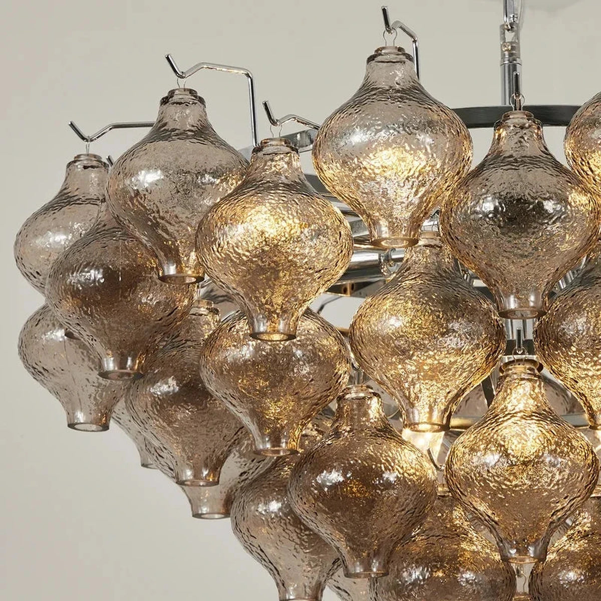 Sculptural Chandelier in smoke grey for Dining Room by AUVIELIGHT