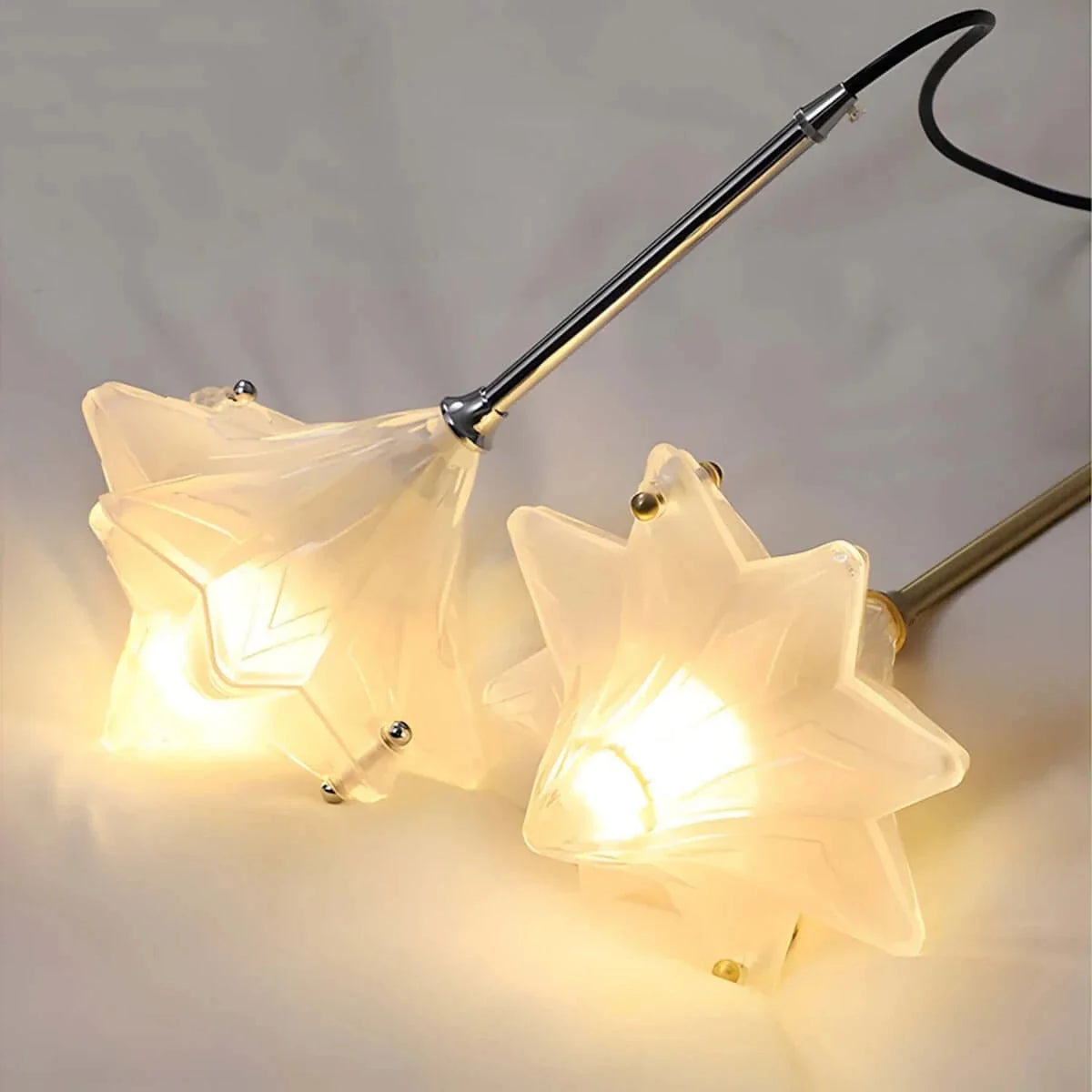 Sculptural Diamond Star Chandelier in amber glass for Dining Room by AUVIELIGHT
