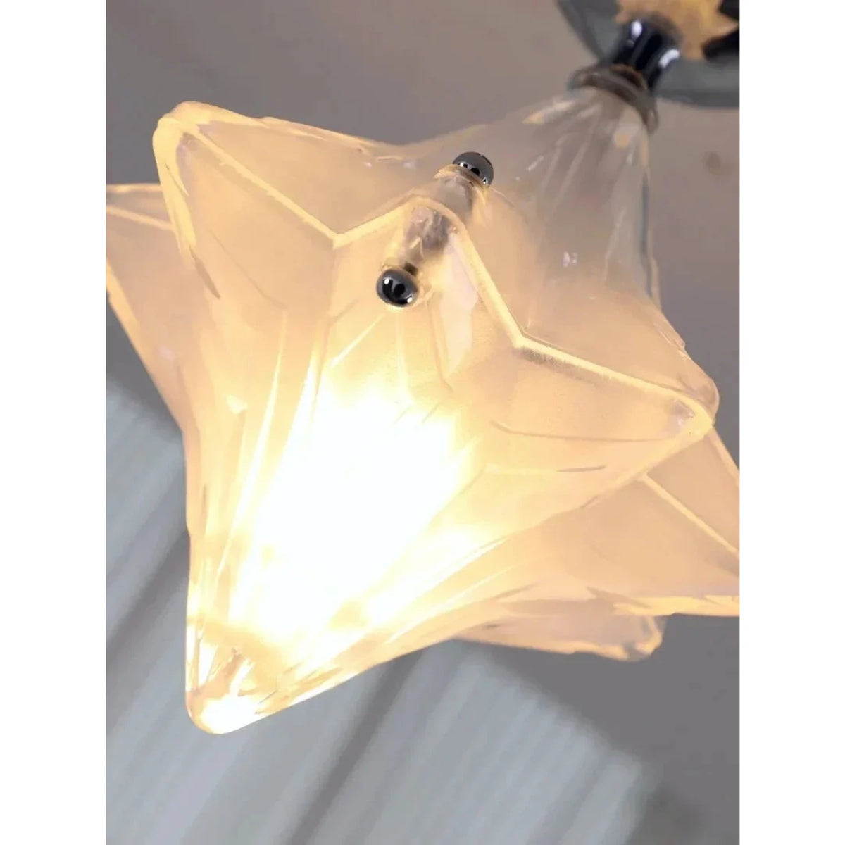 Sculptural Diamond Star Flush Mount in glass for Low Ceilings by AUVIELIGHT