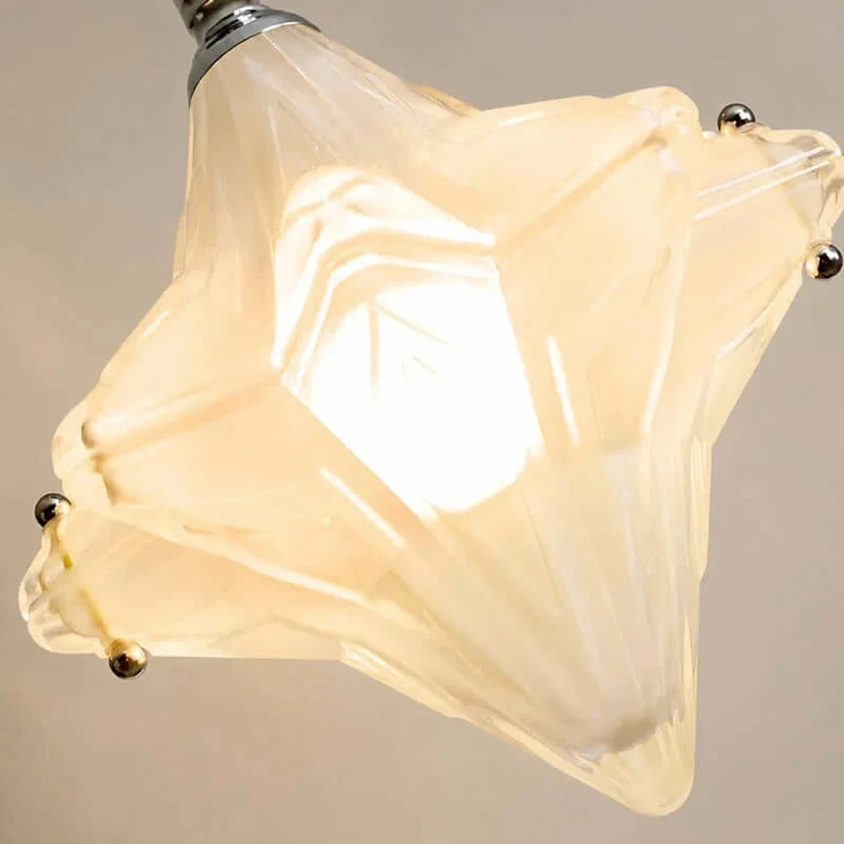 Sculptural Diamond Star Pendant Light in amber glass for Kitchen Island by AUVIELIGHT