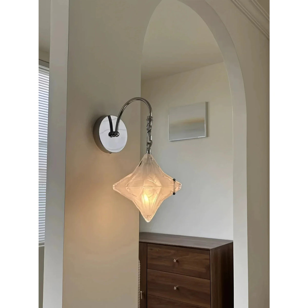 Sculptural Diamond Star Wall Sconce in glass for Hallway by AUVIELIGHT