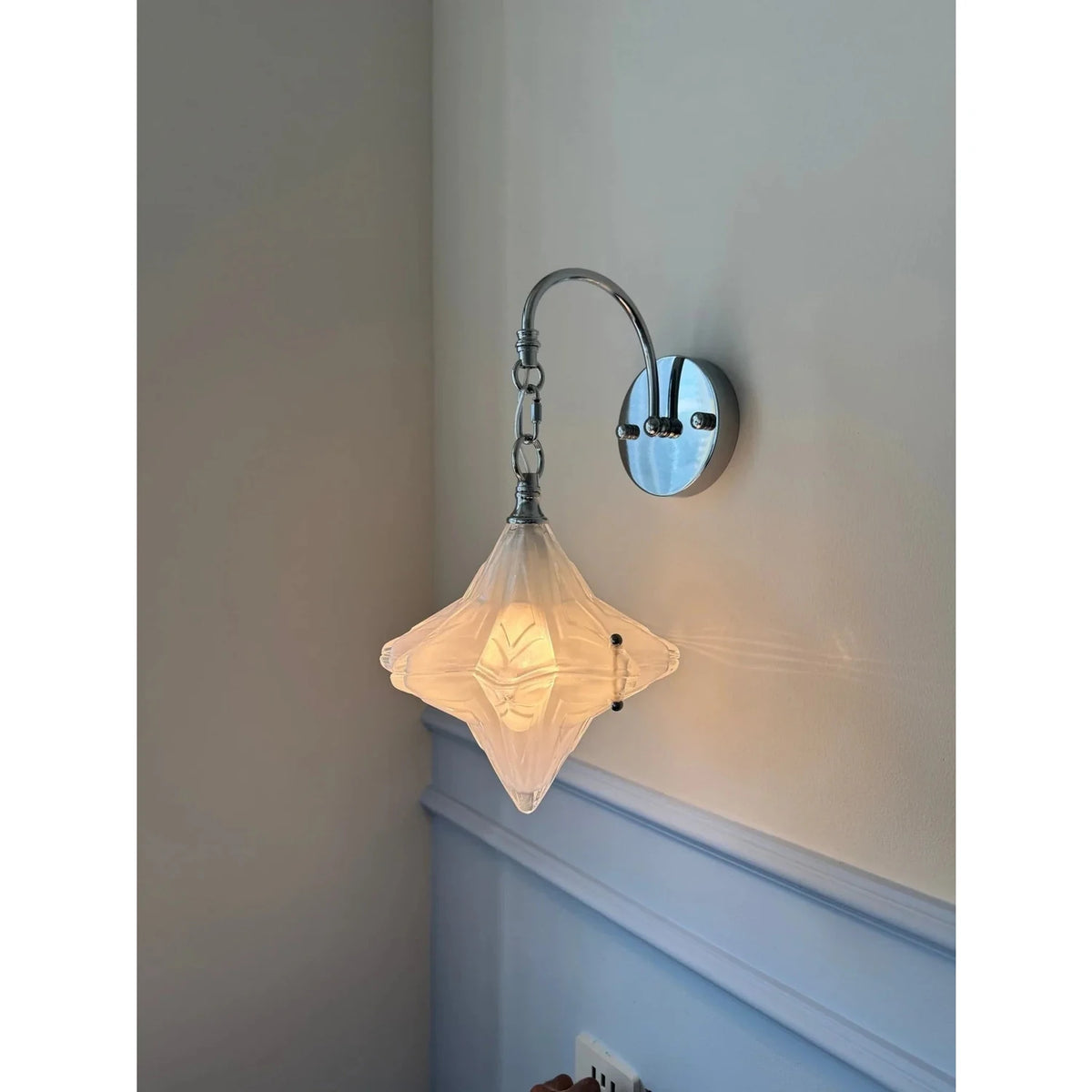 Sculptural Diamond Star Wall Sconce in glass for Hallway by AUVIELIGHT