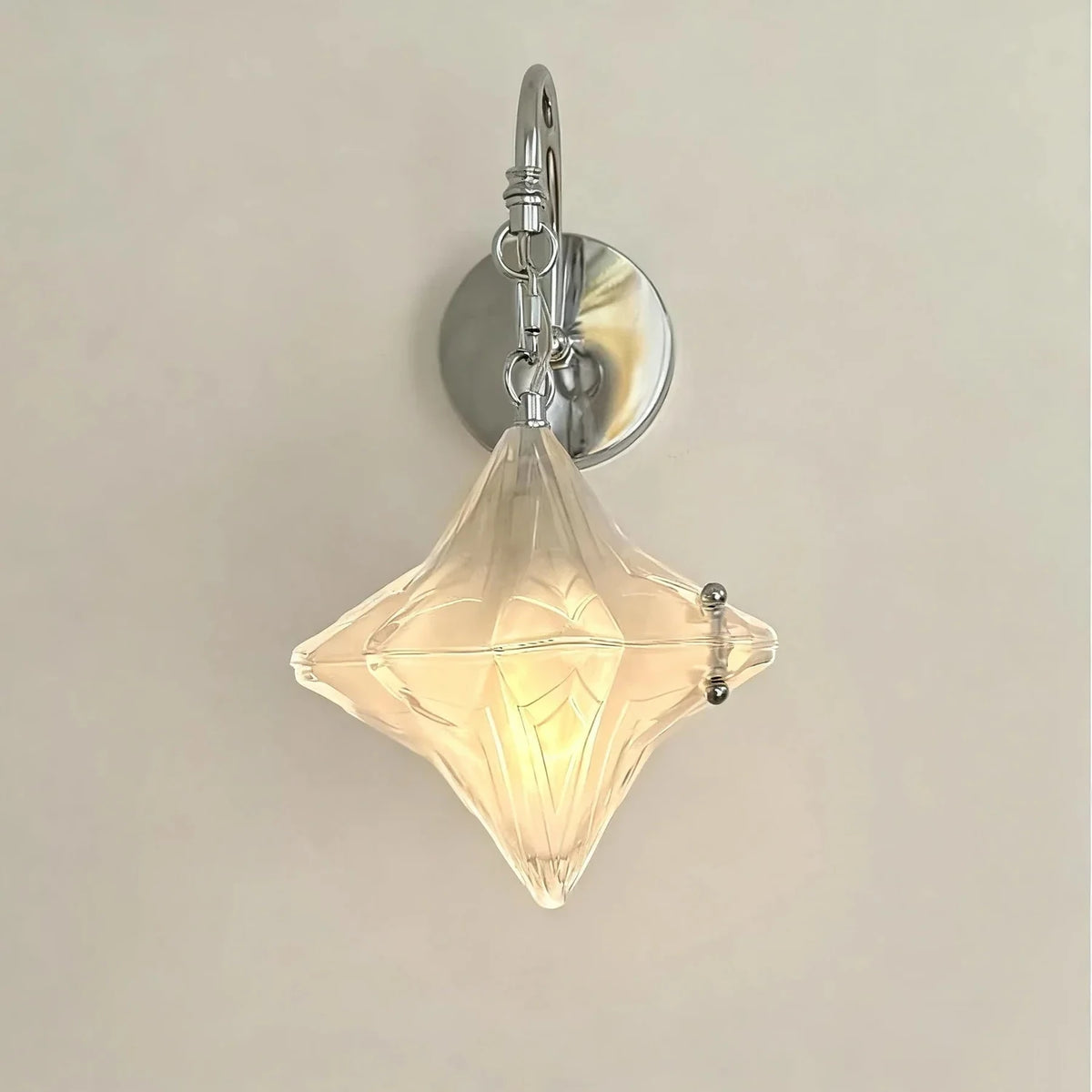Sculptural Diamond Star Wall Sconce in glass for Hallway by AUVIELIGHT