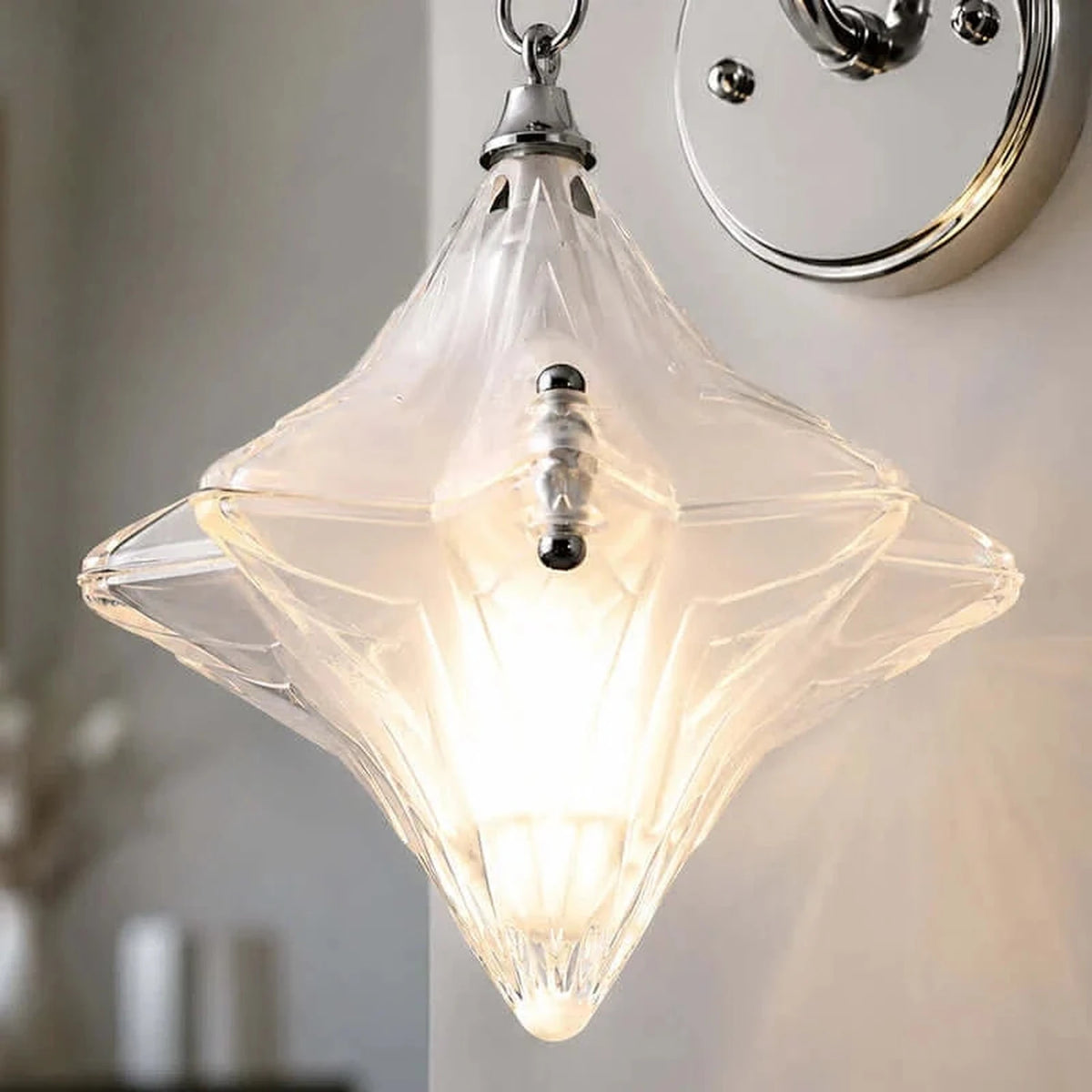 Sculptural Diamond Star Wall Sconce in glass for Hallway by AUVIELIGHT