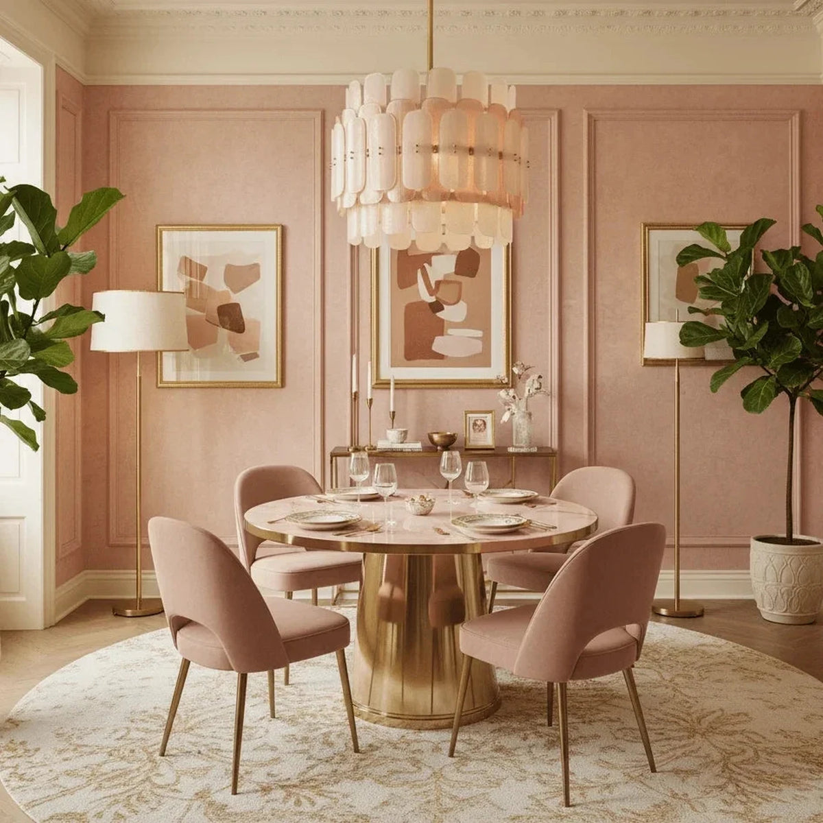 Sculptural Drum Chandelier in cream frosted glass for Dining Room by AUVIELIGHT