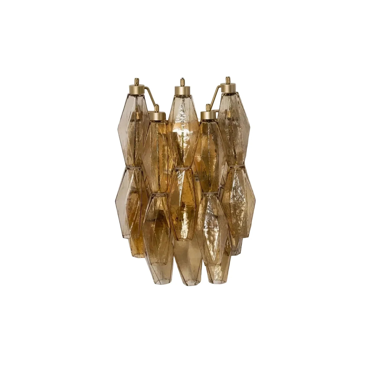 Sculptural Faceted Wall Sconce in amber glass for Hallway by AUVIELIGHT
