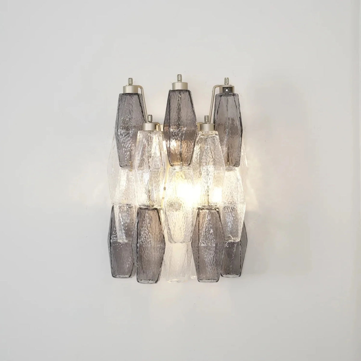 Sculptural Faceted Wall Sconce in amber glass for Hallway by AUVIELIGHT