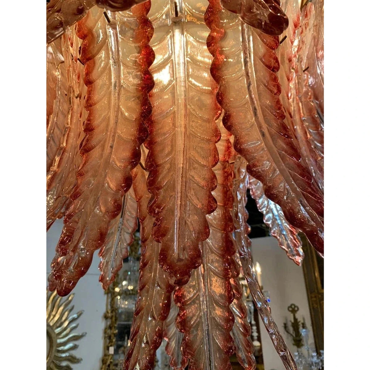 Sculptural Feather Chandelier in murano glass for Dining Room by AUVIELIGHT