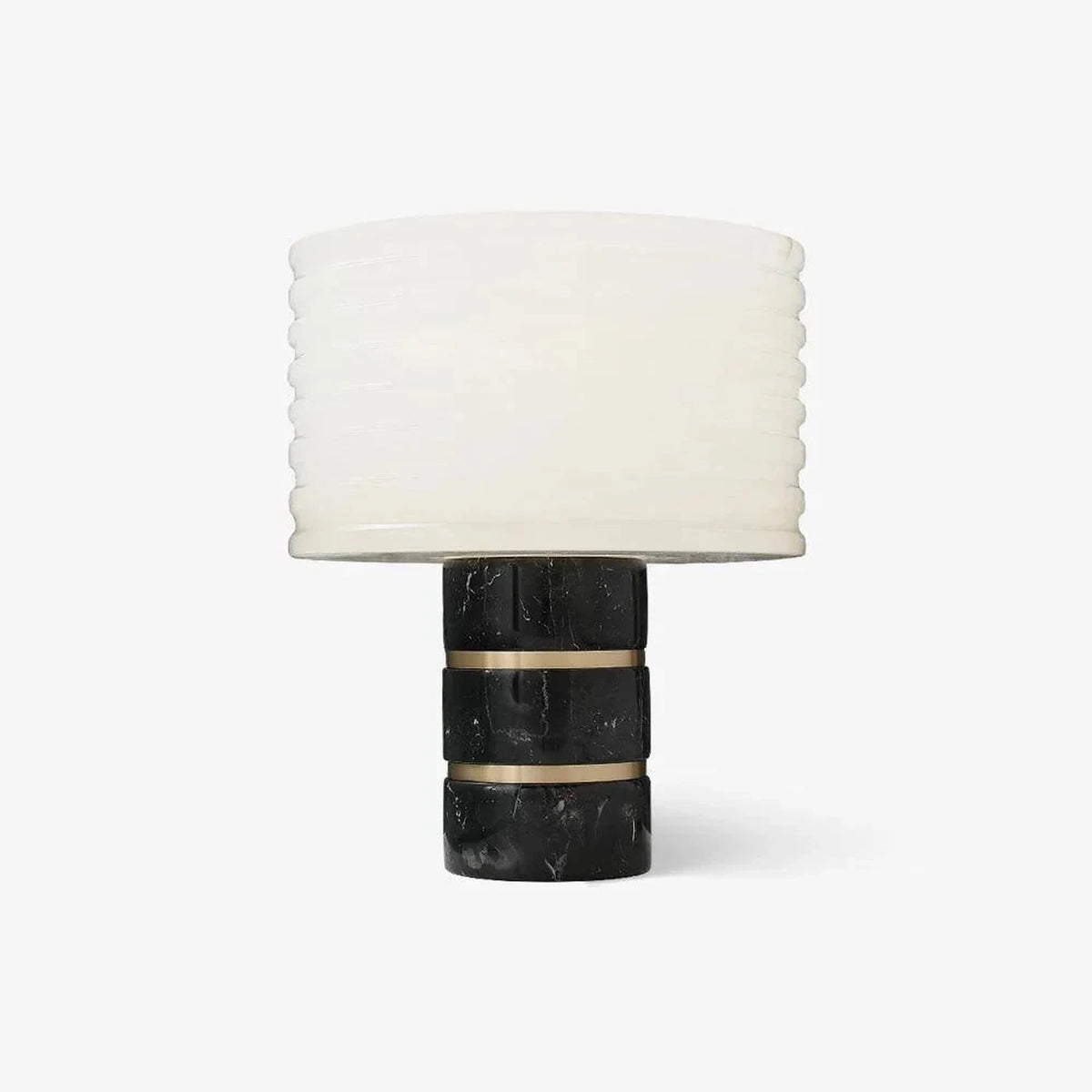 Sculptural Grooved Table Lamp in alabaster for Living Room light fixture by AUVIELIGHT