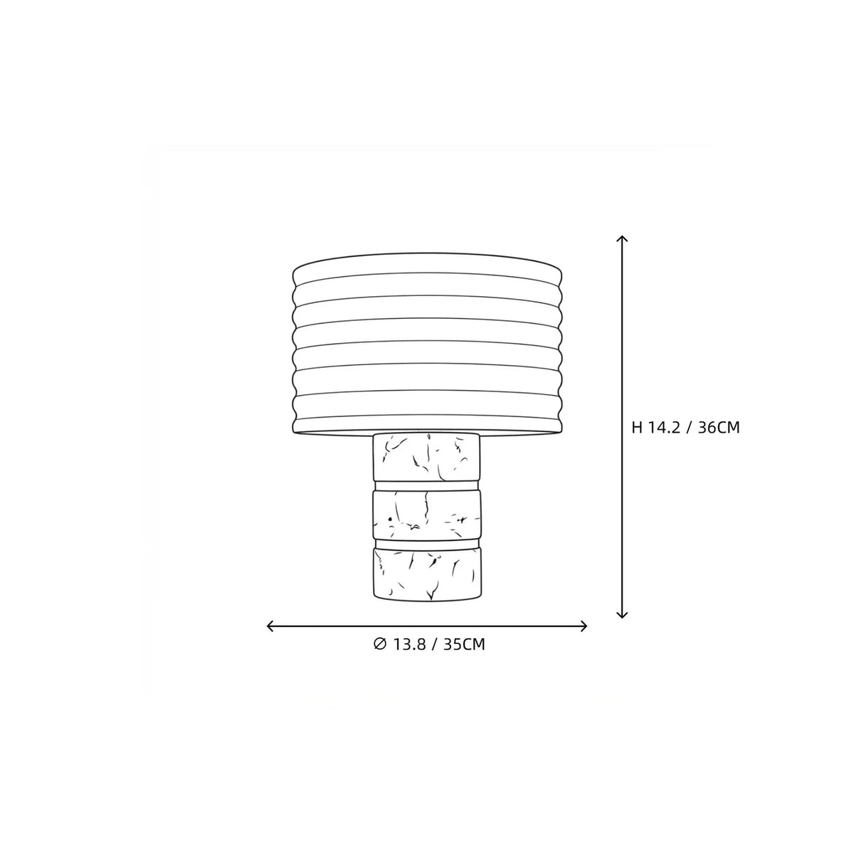 Sculptural Grooved Table Lamp in alabaster for Living Room light fixture by AUVIELIGHT