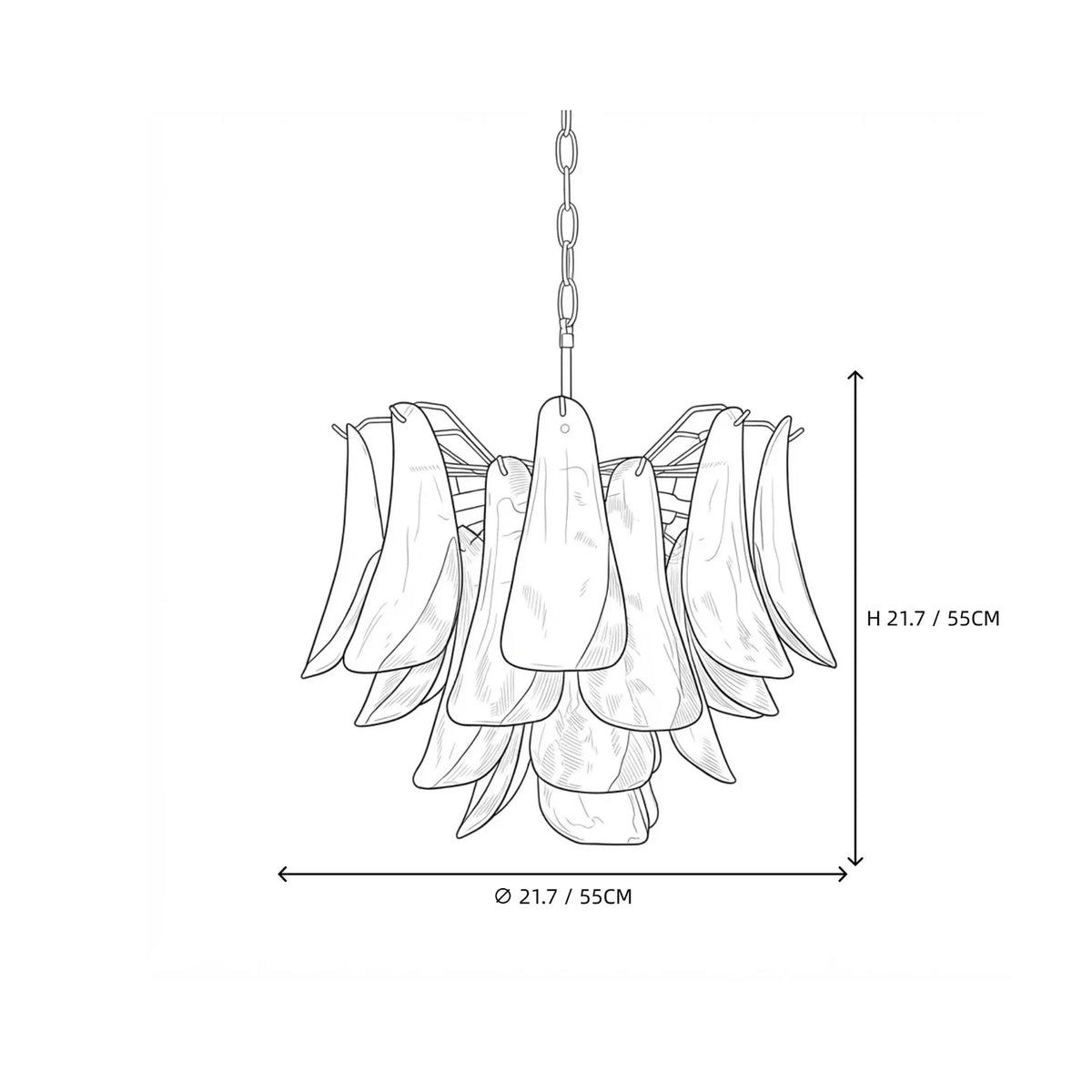 Sculptural Leaf Chandelier in murano glass for Dining Room by AUVIELIGHT