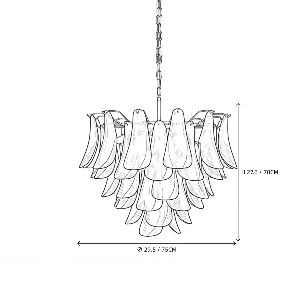 Sculptural Leaf Chandelier in murano glass for Dining Room by AUVIELIGHT
