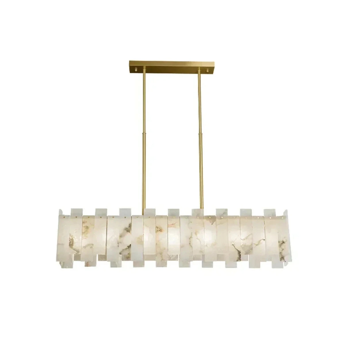 Sculptural Linear Pendant Light in alabaster for Kitchen Island by AUVIELIGHT