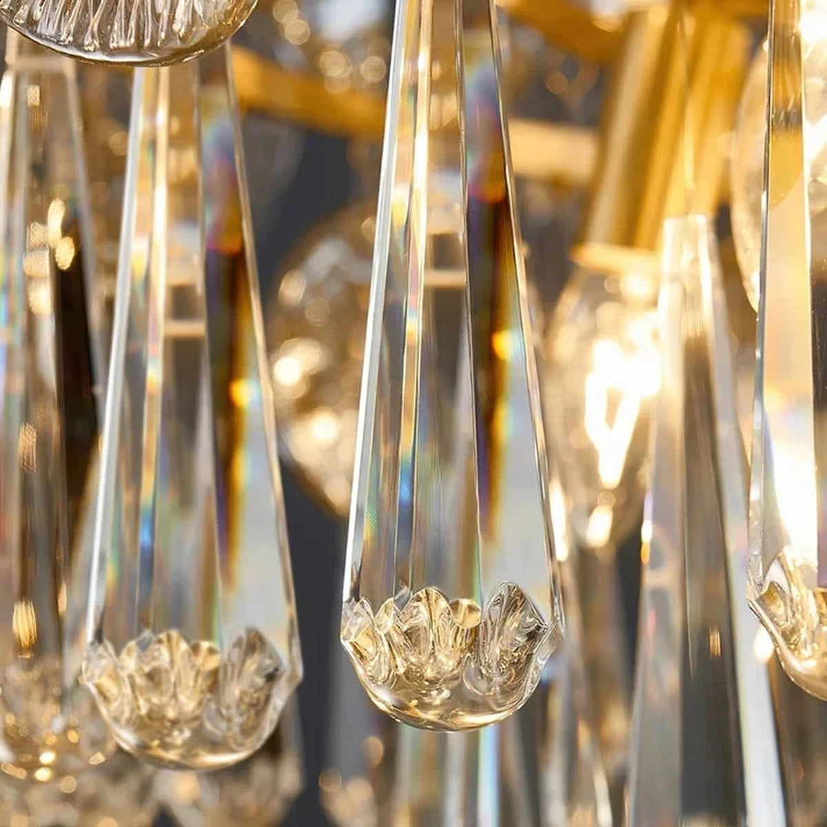 Sculptural Lotus Drum Chandelier in textured glass for Dining Room by AUVIELIGHT