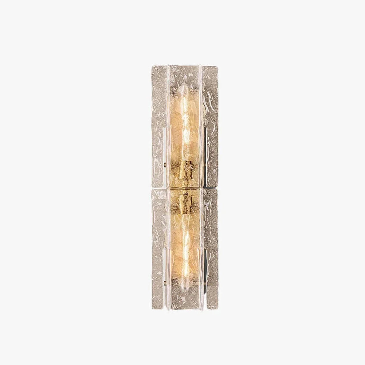 Sculptural Molten Vertical Wall Sconce in ice glass for Hallway by AUVIELIGHT