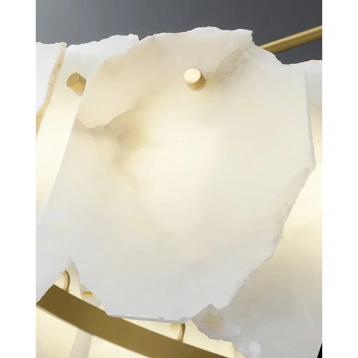 Sculptural Petal Chandelier in alabaster for Dining Room by AUVIELIGHT